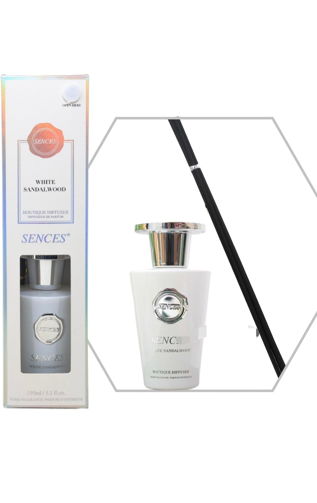 Sences Range Reed Diffuser 150ml - White Sandalwood